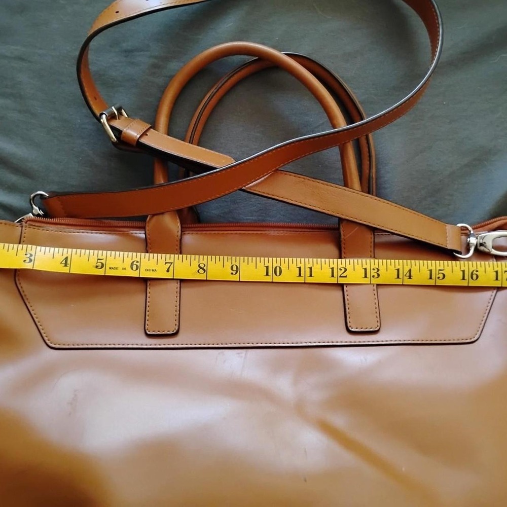 '🤎Lodis Audrey Wilhelmina Tan Leather Work Satchel Tote Bag🤎 Sleek, minimalist - Picture 5 of 7